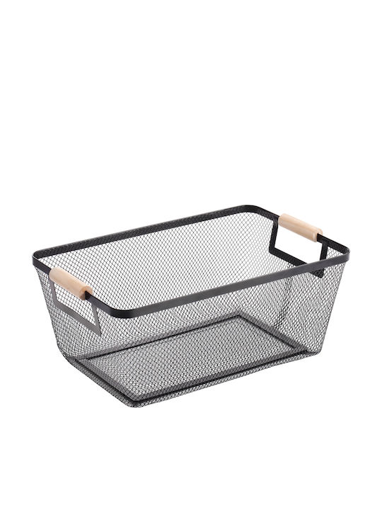 Decorative Metal Black Basket 26x17.5x11cm