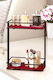 Stewehome Double Layer Makeup Jewelry Organizer Metal Black 19x12x26 Cm