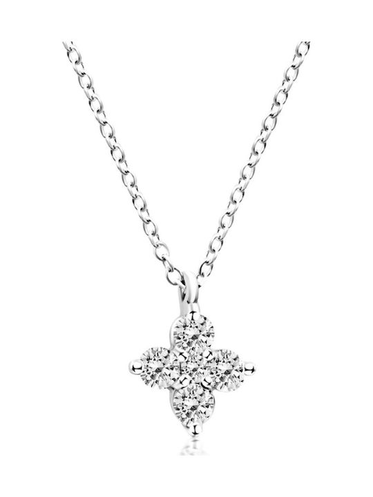 Chrilia Necklace from White Gold 9K with Zircon