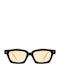 Kuboraum Mask P25 8t Unisex Sunglasses With Black Horn-Rimmed Frame And Yellow Lens