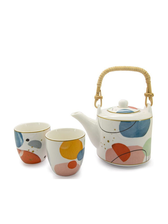 O Dromos tou Tsagiou Atmosphere Teapot with Mug and Porcelain Filter Multicolour 600ml