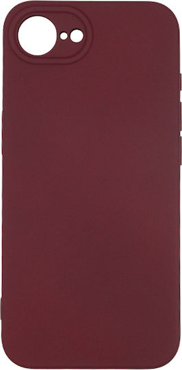 Θήκη Iphone 16e / 17e Silky And Soft Touch Silicone Μπορντό Σκούρο Με Προστασία Κάμερας