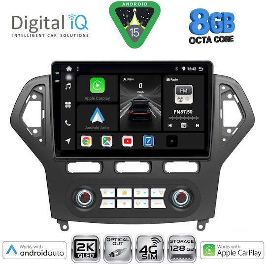 Digital IQ Car Audio System for Ford Mondeo 2007-2011 with Clima (Bluetooth/USB/WiFi/GPS/Apple CarPlay/Android Auto) with 10" Touch Screen