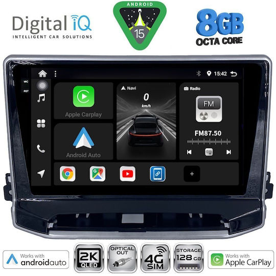 Digital IQ Car Audio System for Jeep Compass 2022 with Clima (Bluetooth/USB/WiFi/GPS/Apple CarPlay/Android Auto) with 10" Touch Screen