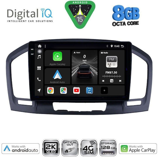 Digital IQ Car Audio System for Opel Insignia 2008-2013 Bluetooth USB Wi-Fi GPS Apple CarPlay Android Auto CD with 9 Inch Touch Screen
