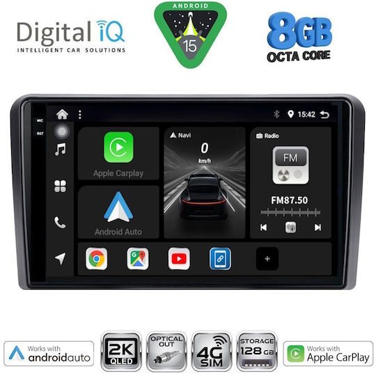 Digital IQ Ηχοσύστημα Αυτοκινήτου 2001-2005 (Bluetooth/USB/WiFi/GPS/Apple-Carplay/Android-Auto) με Οθόνη Αφής 9"