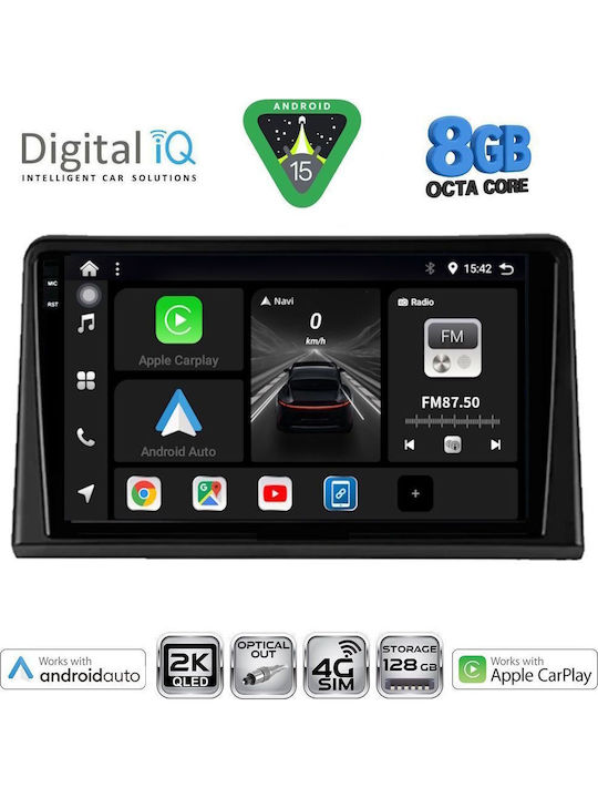 Digital IQ Car Audio System for Renault Express 2020 Bluetooth USB WiFi GPS Apple CarPlay Android Auto with 9" Touch Screen
