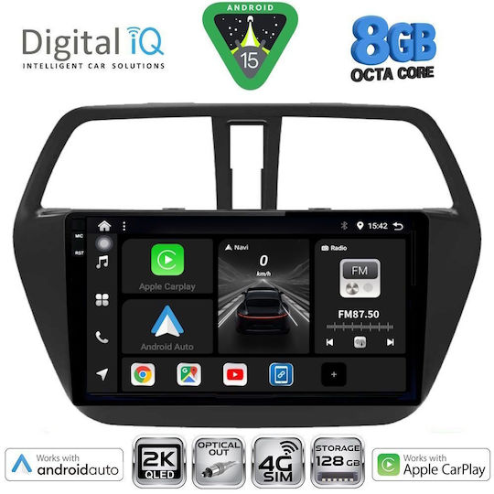 Digital IQ Car Audio System for Suzuki SX4 S-Cross 2014-2021 Bluetooth USB WiFi GPS Apple CarPlay Android Auto with 9" Touch Screen