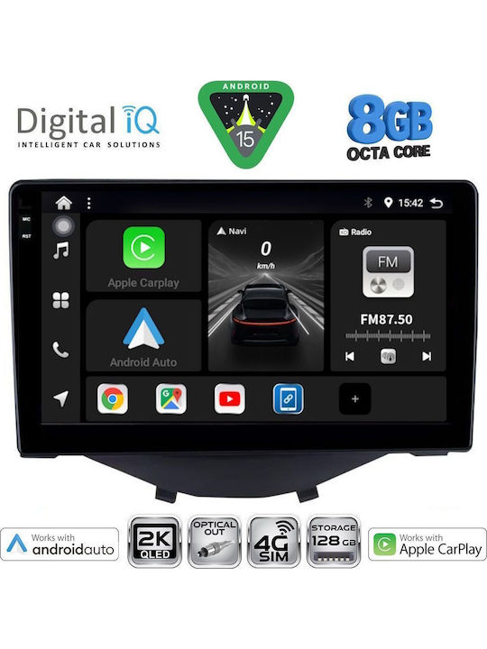 Digital IQ Car Audio System for Toyota Aygo 2014-2022 Bluetooth USB WiFi GPS Apple CarPlay Android Auto with 9" Touch Screen