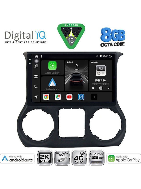 Digital IQ Car Audio System for Jeep Wrangler 2014-2017 (Bluetooth/USB/WiFi/GPS/Apple CarPlay/Android Auto) with 10" Touch Screen