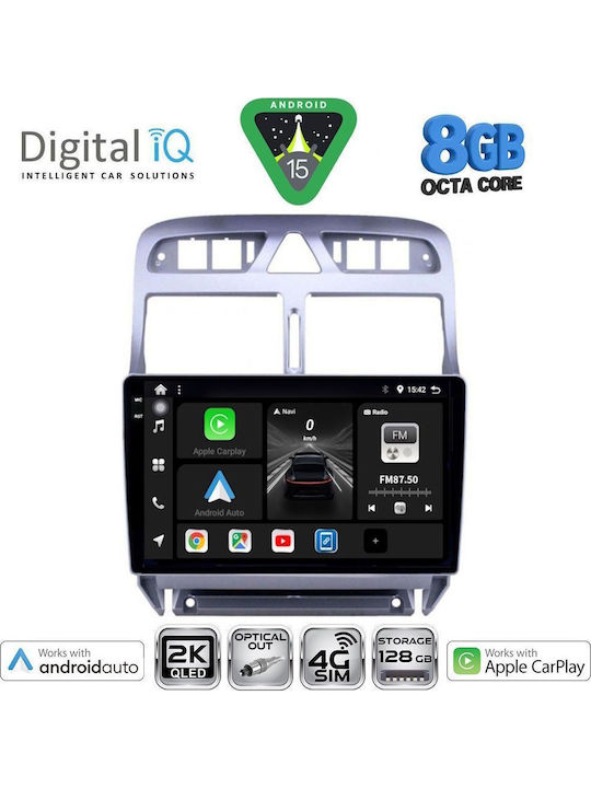 Digital IQ Car Audio System for Peugeot 307 2001-2008 Bluetooth USB WiFi GPS Apple CarPlay Android Auto with 9" Touch Screen