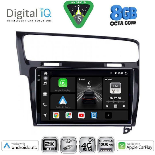 Digital IQ Ηχοσύστημα Αυτοκινήτου για Volkswagen Golf 2013-2020 με Clima (Bluetooth/USB/WiFi/GPS/Apple-Carplay/Android-Auto) με Οθόνη Αφής 10"