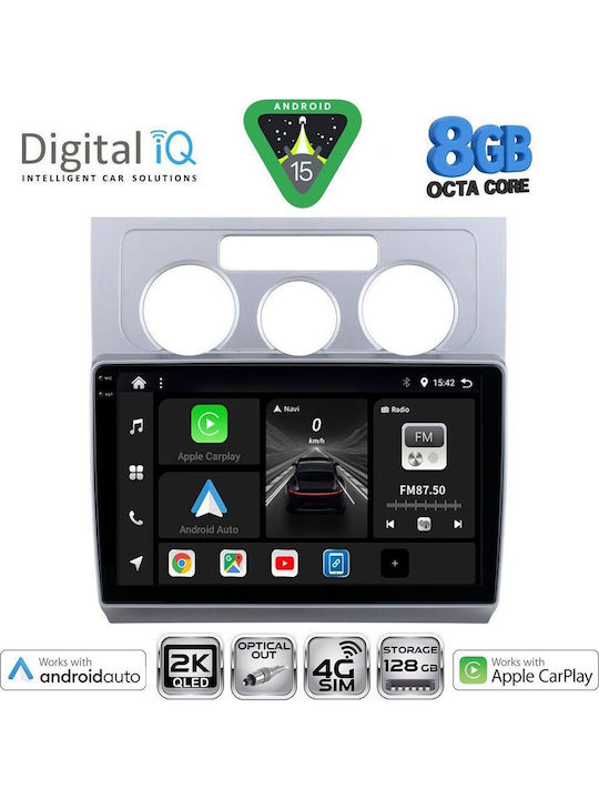 Digital IQ Car Audio System for Volkswagen Touran 2003-2010 with A/C Bluetooth USB Wi-Fi GPS Apple CarPlay Android Auto 10" Touch Screen