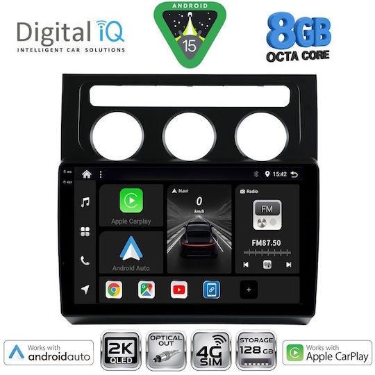 Digital IQ Car Audio System for Volkswagen Touran 2003-2010 with Clima (Bluetooth/USB/WiFi/GPS/Apple CarPlay/Android Auto) with 10" Touch Screen