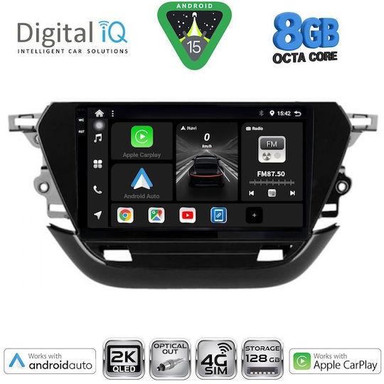 Digital IQ Ηχοσύστημα Αυτοκινήτου για Opel Corsa 2021 (Bluetooth/USB/WiFi/GPS/Apple-Carplay/Android-Auto) με Οθόνη Αφής 9"