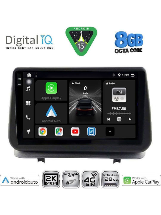 Digital IQ Car Audio System for Renault Clio 2005-2011 Bluetooth USB WiFi GPS Apple CarPlay Android Auto with 9" Touch Screen