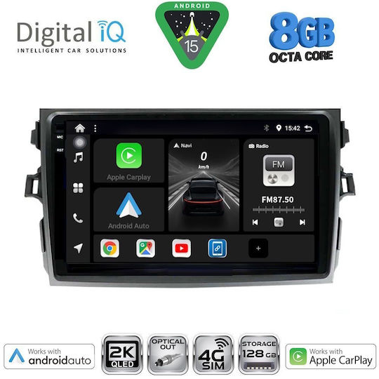 Digital IQ Car Audio System for Toyota Corolla 2006-2012 Bluetooth USB WiFi GPS Apple CarPlay Android Auto with 9" Touch Screen