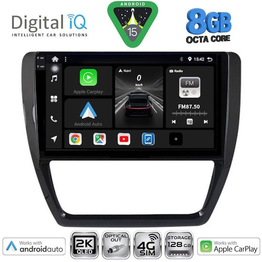 Digital IQ Car Audio System for Volkswagen Jetta 2010-2016 with Clima Bluetooth USB WiFi GPS Apple CarPlay Android Auto with 10" Touch Screen