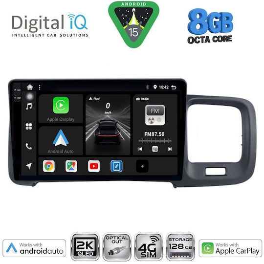 Digital IQ Car Audio System for Volvo S60 2010-2018 Bluetooth USB WiFi GPS Apple CarPlay Android Auto with 9" Touch Screen