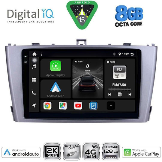 Digital IQ Car Audio System for Toyota Avensis 2009-2015 Bluetooth USB WiFi GPS Apple CarPlay Android Auto with 9" Touch Screen