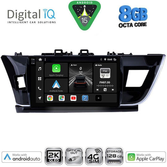 Digital IQ Car Audio System for Toyota Corolla 2013-2016 (Bluetooth/USB/WiFi/GPS/Apple CarPlay/Android Auto) with 10" Touch Screen