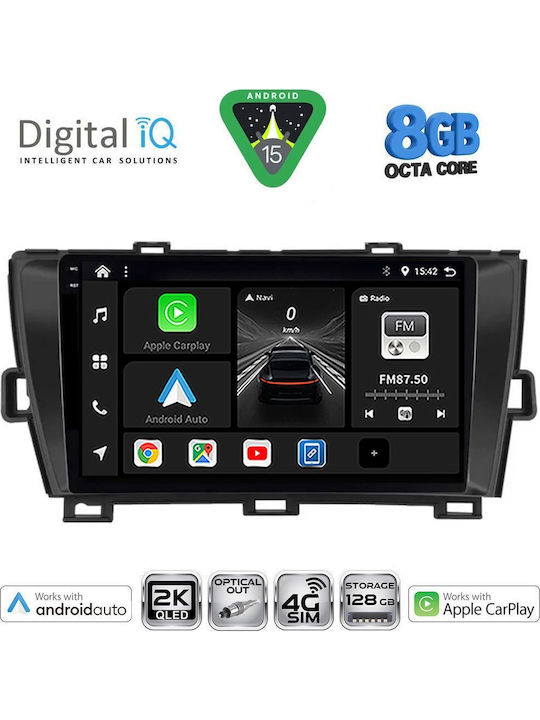 Digital IQ Car Audio System for Toyota Prius 2009-2015 Bluetooth USB WiFi GPS Apple CarPlay Android Auto with 9" Touch Screen