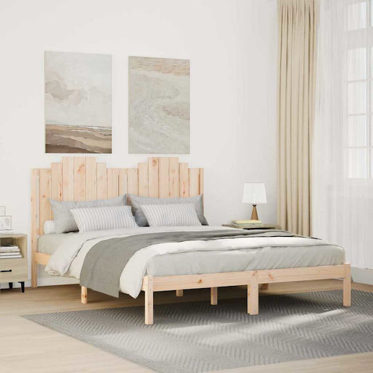 Doppelbett aus Massivholz Beige mit Lattenrost für die Matratze 160x220cm
