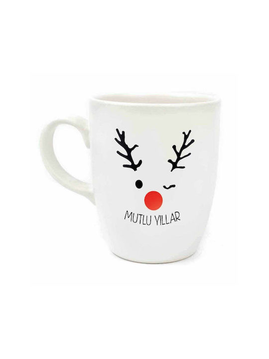 SteweHome Christmas Ceramic Beige Mug 9x8x8cm 325ml