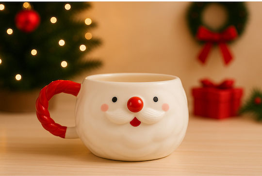 SteweHome Christmas Ceramic Red Mug 8.5x8.5cm 250ml