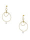 Oxette Earrings Hoops from Steel Gold Plated with Pearls