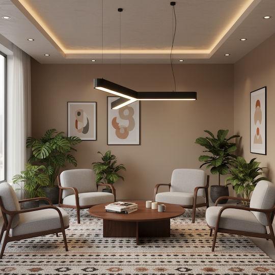 Alista Home LED Lumini Suspendate Negru 72x72cm Alista Home LED Lumini Suspendate Negru 72x72cm