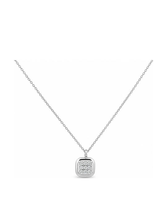 Daskalakis Daskalakis Halskette aus Weißgold 14K mit Diamant & Zirkon