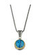 Byzantine Talisman Necklace in Silver with Turquoise