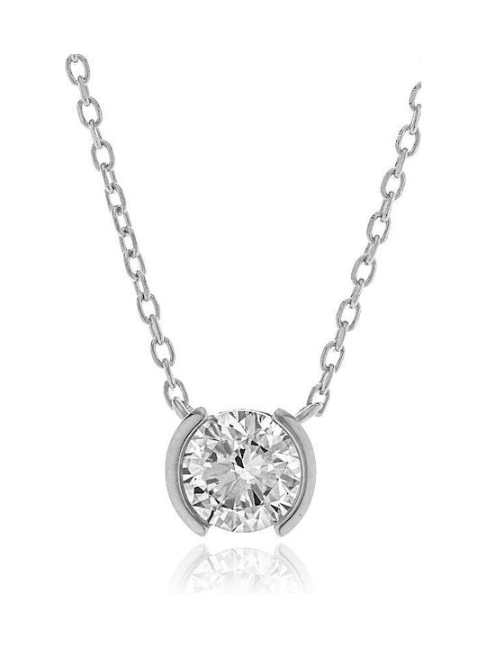Jools Necklace Solitaire Silver With Zircon