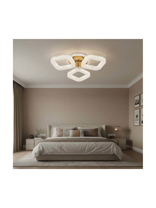 Alista Home Plafonieră de Tavan Aurie cu LED Integrat și Cristale și Telecomandă