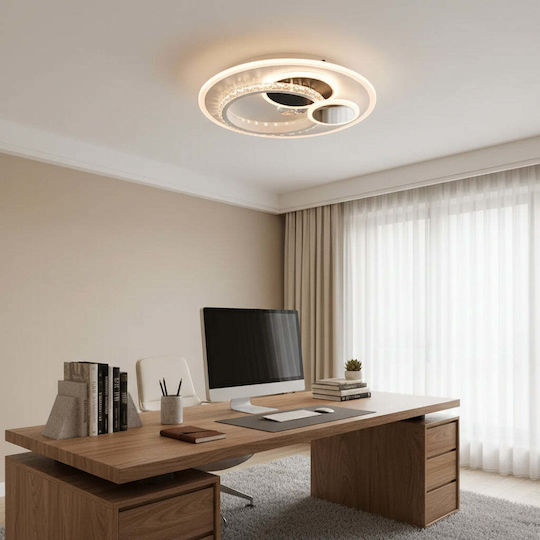 Alista Home Πλαφονιέρα Οροφής Μαύρη με Ενσωματωμένο LED και Κρύσταλλα