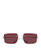 Gucci Unisex Sunglasses with Silver Metallic Frame and Silver Mirror Lens