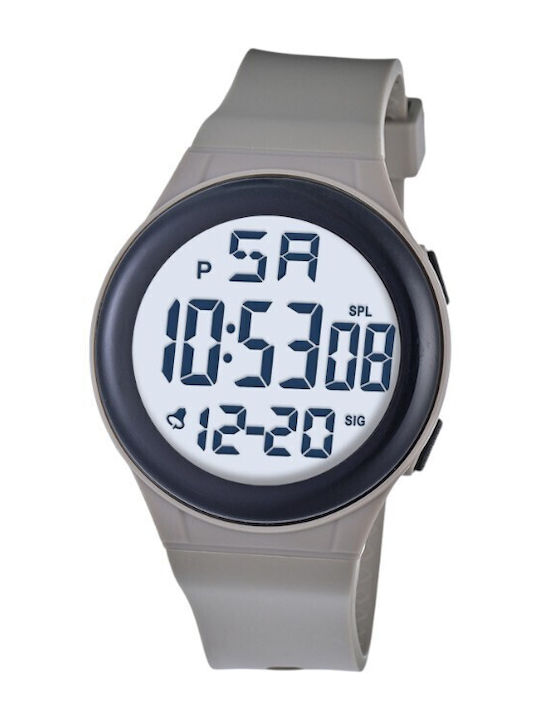 Lasika Digital Men's Battery Watch with Beige Rubber Strap