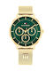 Tommy Hilfiger Tea Men's Battery Watch with Green Metal Bracelet