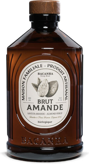 Bacanha Almond Flavor Organic Syrup 400 Ml Coffee Lemonades Cocktails
