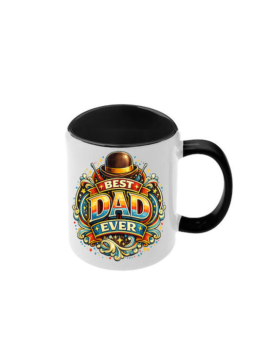 Cană Dad Neagră Mâner Interior