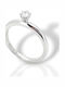 Mentzos Single Stone Ring In 18K White Gold With Diamond