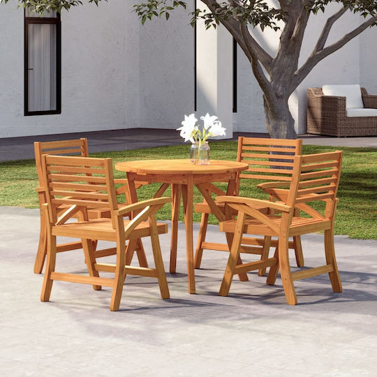 Set Sala De Mese Pentru Exterior 5 Piese Maro