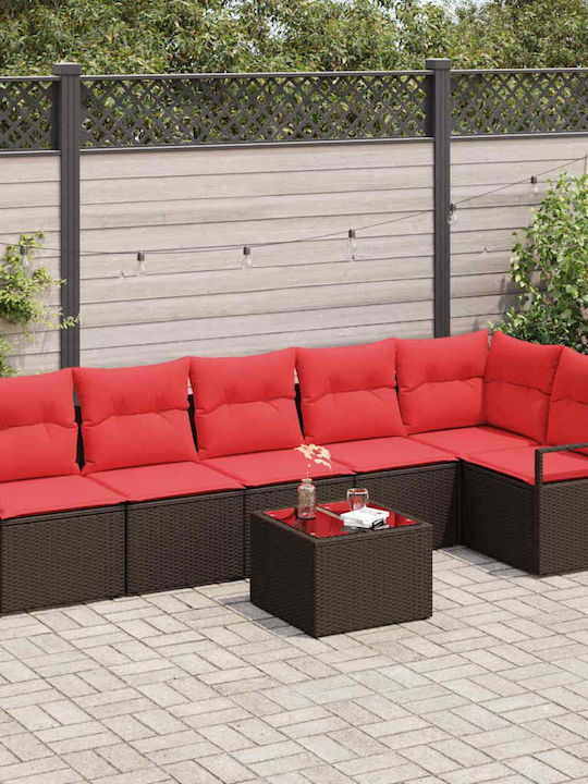 Garten- und Outdoor-Möbelsets Typsatz Wohnzimmer 7 Stücke Herstellerfarbe Braun