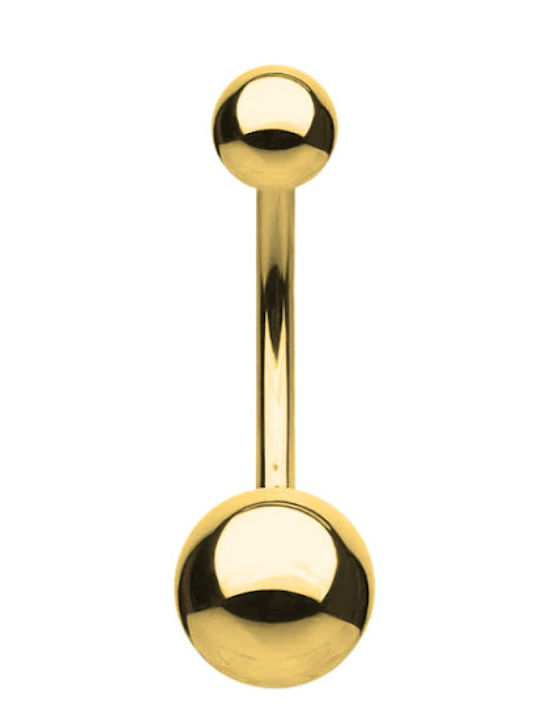 Silver And More Belly Button Piercing from Gold Plated Steel 1.6mm