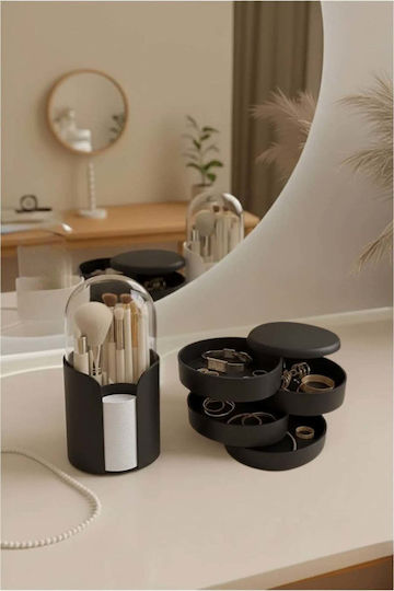 SteweHome Set Organizator De Pensule Pentru Bijuterii Plastic Negru