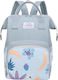 Queen Mother Backpack Diaper Bag Light Blue 40x...