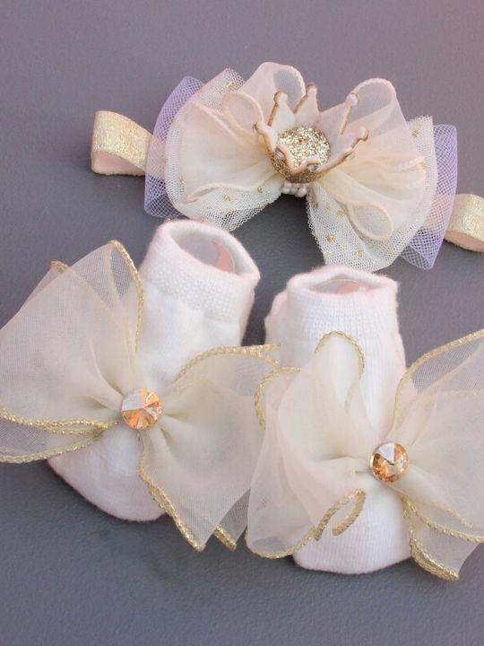 Intimonna Set Baby Headbands in White Colour