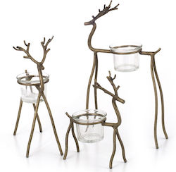 Zaros Christmas Bronze Candlestick 27x16cm 3 Pieces Zaros Christmas Bronze Candlestick 27x16cm 3 Pieces