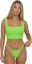 Neon Πράσινο Ριπ Μπικίνι String Σλιπ Ladym Ma-09-2